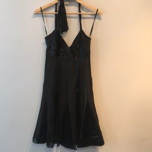 BCBG Black silk halter dress